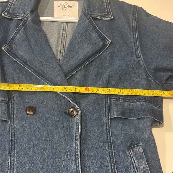 Double-Breasted Denim Coat - Picture 3 of 6